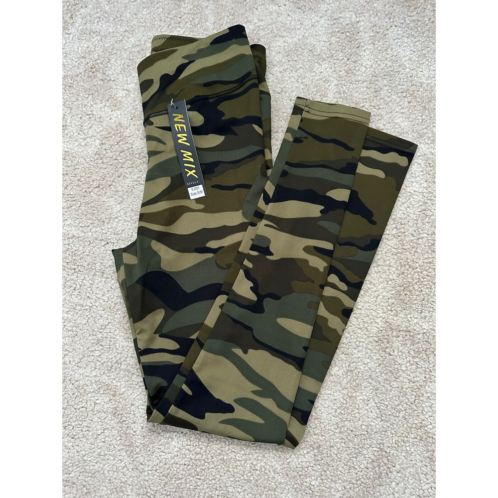 NWT Women`s New Mix S/M CAMOUFLAGE PRINT Stretch Activewear Leggings 24X28